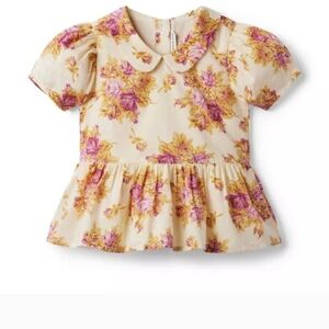 Floral Kids Top - Cream and Pink
